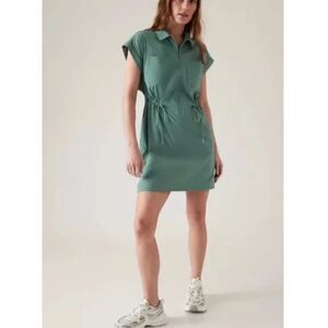 Athleta Green Mini Dress with Adjustable Waist